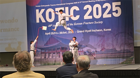 会長招宴ではテコンドーの実演がありました。初めて見ましたが、すごい迫力で感動しました