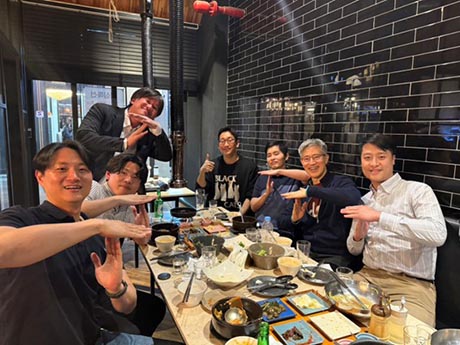 左からDr. Choi、有野先生、筆者、Dr. Kang、Dr. Konlawat（タイからのfellow）、Dr. Oh、Dr. Chen